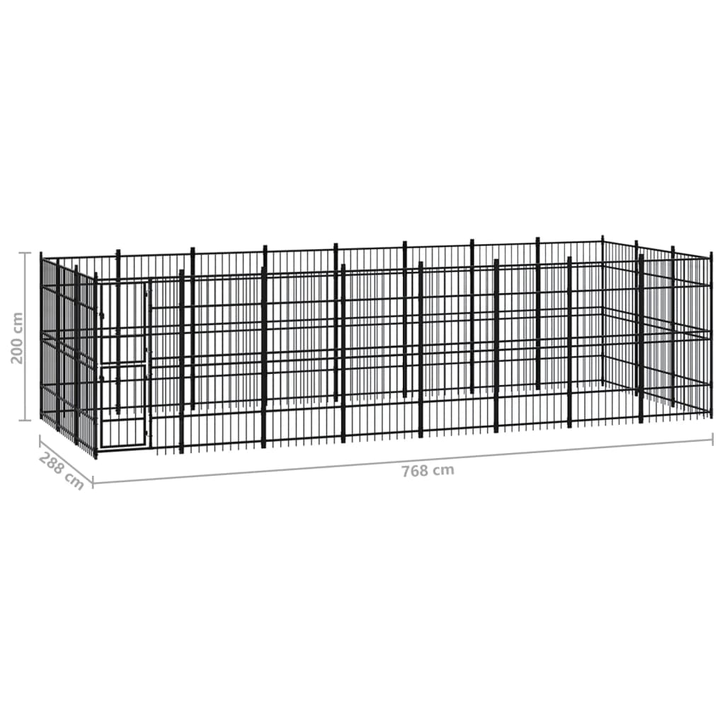 Hondenkennel 22,12 m² staal