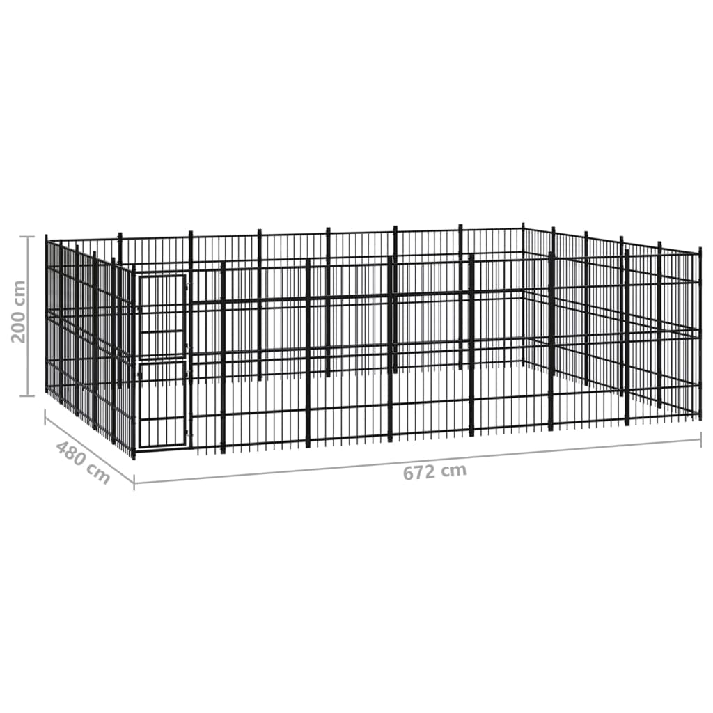 Hondenkennel 32,26 m² staal
