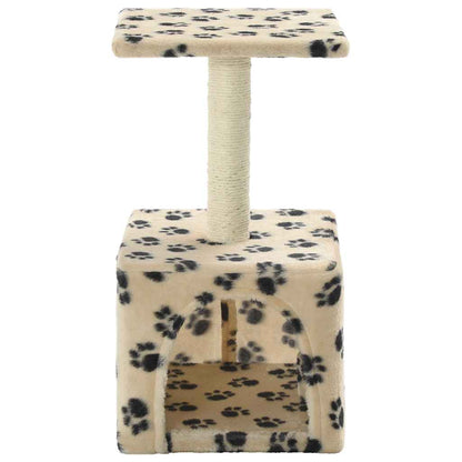 Kattenkrabpaal met sisal krabpaal 55 cm pootafdrukken beige