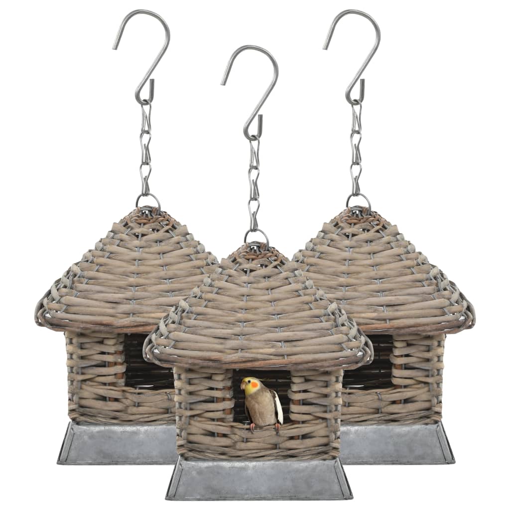 Vogelhuizen 3 st wicker