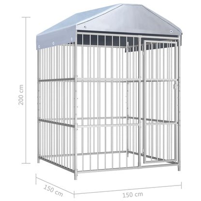 Hondenkennel voor buiten met dak 150x150x200 cm