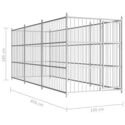 Hondenkennel voor buiten 450x150x185 cm