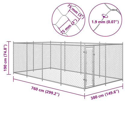 Hondenkennel voor buiten 7,6x3,8x1,9 m