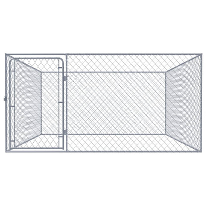Hondenkennel voor buiten 2x2x1 m gegalvaniseerd staal