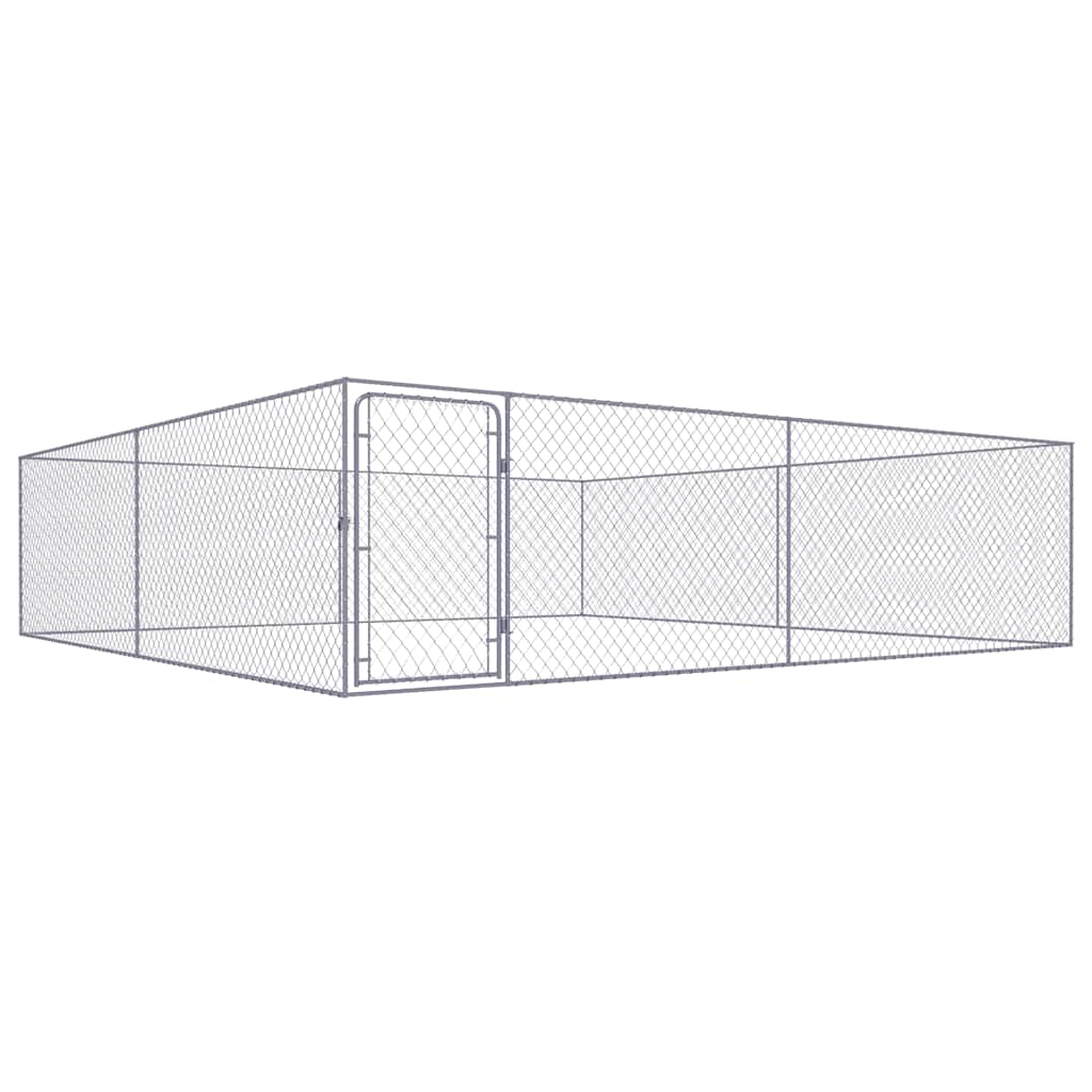 Hondenkennel voor buiten 4x4x1 m gegalvaniseerd staal