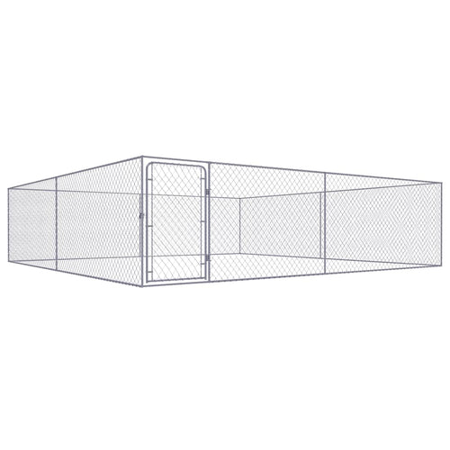 Hondenkennel voor buiten 4x4x1 m gegalvaniseerd staal