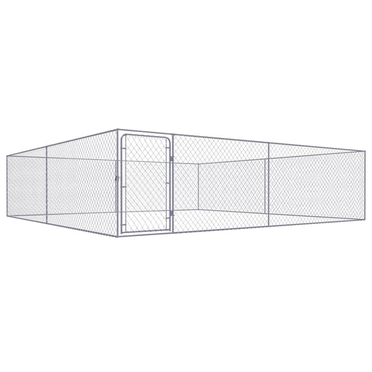 Hondenkennel voor buiten 4x4x1 m gegalvaniseerd staal