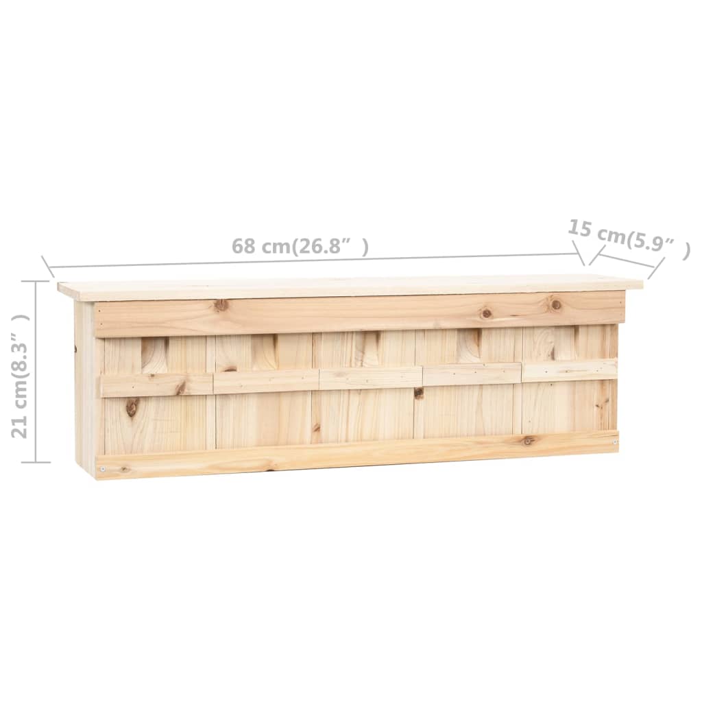 Mussenhuis met 5 kamers 68x15x21 cm vurenhout