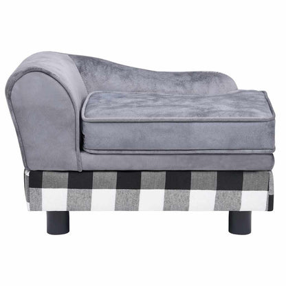 Hondenbank 57x34x36 cm pluche grijs