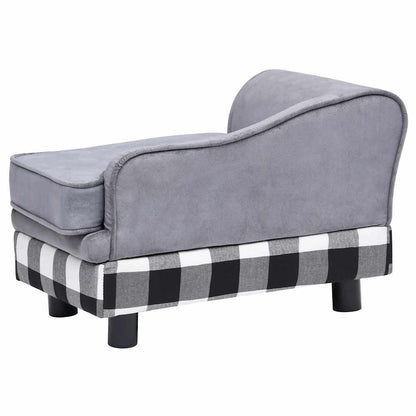 Hondenbank 57x34x36 cm pluche grijs