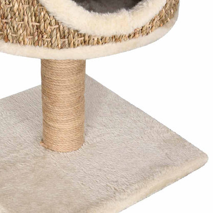 Kattenmeubel met huis en krabpaal 52 cm zeegras