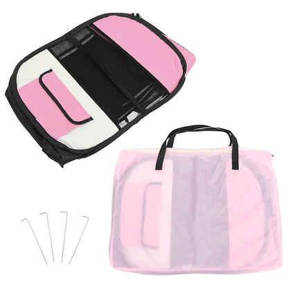 Hondenren inklapbaar met draagtas 125x125x61 cm roze