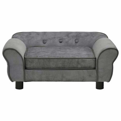 Hondenbank 72x45x30 cm pluche donkergrijs