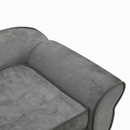 Hondenbank 72x45x30 cm pluche donkergrijs