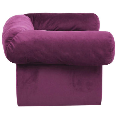 Hondenbank met lade 75x50x38 cm pluche bordeauxrood