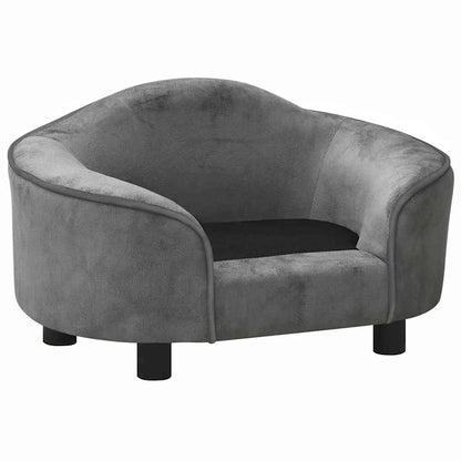Hondenbank 67x47x36 cm pluche grijs