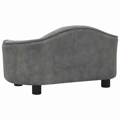 Hondenbank 67x47x36 cm pluche grijs