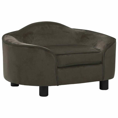 Hondenbank 67x47x36 cm pluche donkergrijs