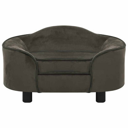 Hondenbank 67x47x36 cm pluche donkergrijs