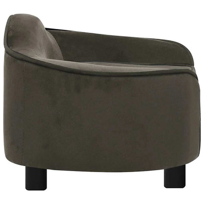 Hondenbank 67x47x36 cm pluche donkergrijs