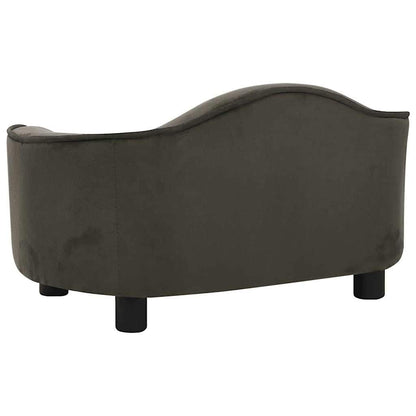 Hondenbank 67x47x36 cm pluche donkergrijs