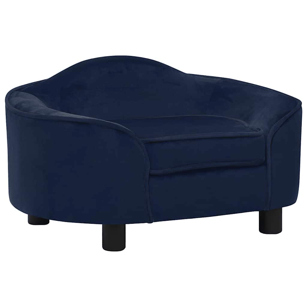 Hondenbank 67x47x36 cm pluche blauw