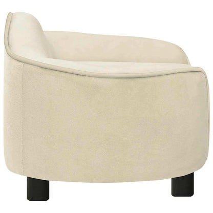 Hondenbank 67x47x36 cm pluche crèmekleurig