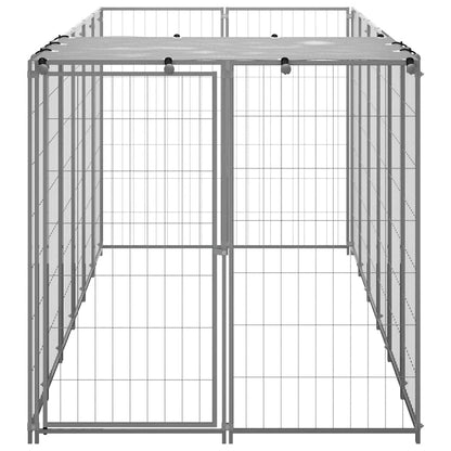 Hondenkennel 330x110x110 cm staal zilverkleurig