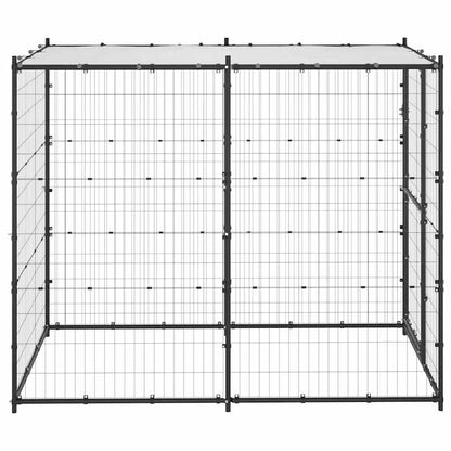 Hondenkennel voor buiten met dak 110x220x180 cm staal