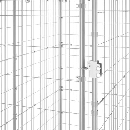 Hondenkennel buiten met dak 110x220x180 cm gegalvaniseerd staal