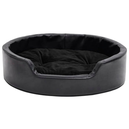 Hondenmand 69x59x19 cm pluche en kunstleer zwart