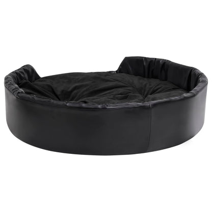 Hondenmand 99x89x21 cm pluche en kunstleer zwart