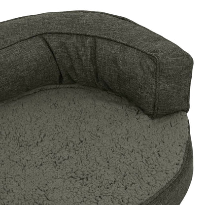 Hondenbed ergonomisch linnen-look 75x53 cm fleece donkergrijs