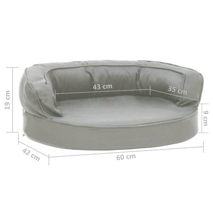 Hondenbed ergonomisch linnen-look 60x42 cm grijs
