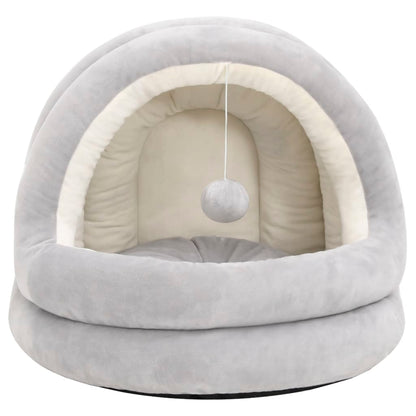 Kattenmand 40x40x35 cm grijs en crèmekleurig