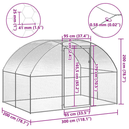 Kippenren 3x2x2 m gegalvaniseerd staal