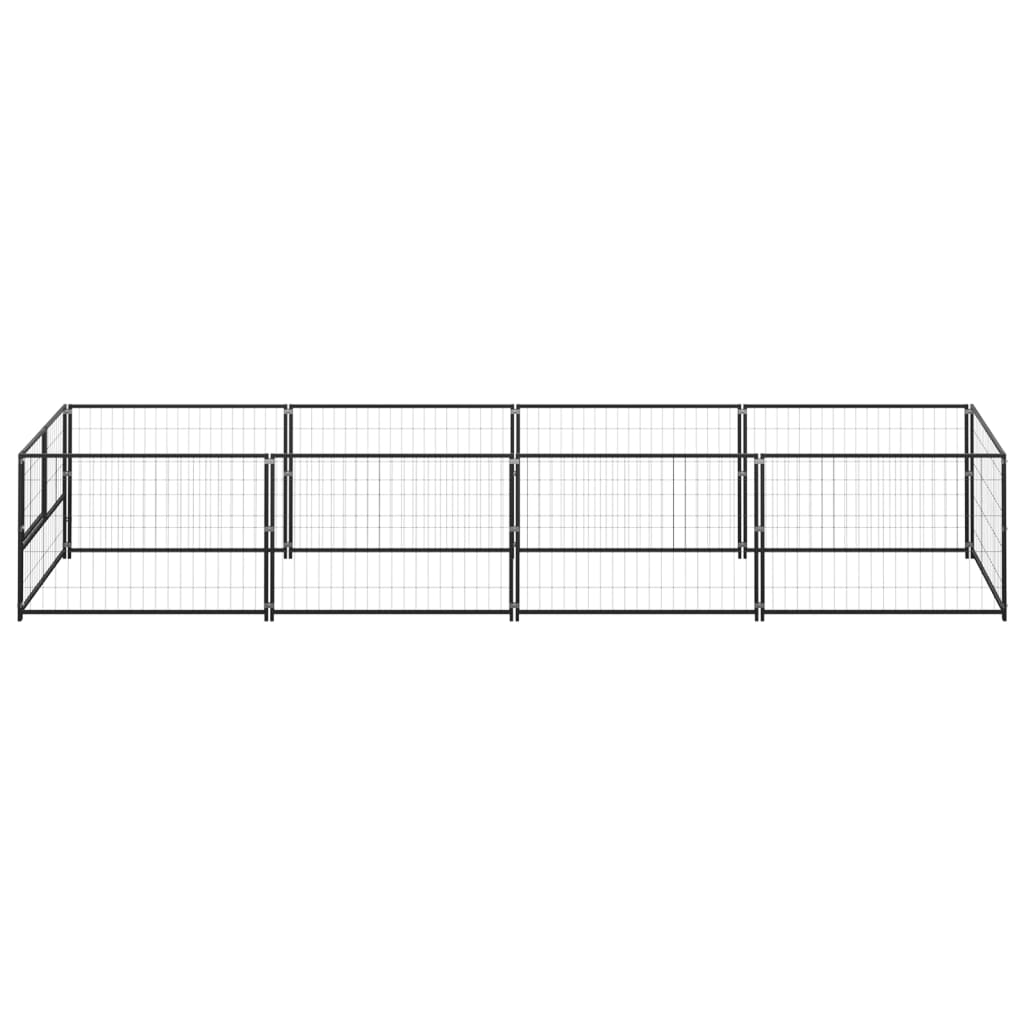 Hondenkennel 4 m² staal zwart