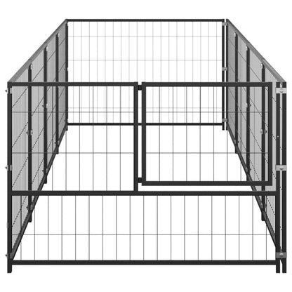 Hondenkennel 4 m² staal zwart