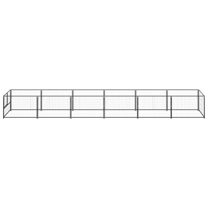Hondenkennel 6 m² staal zwart