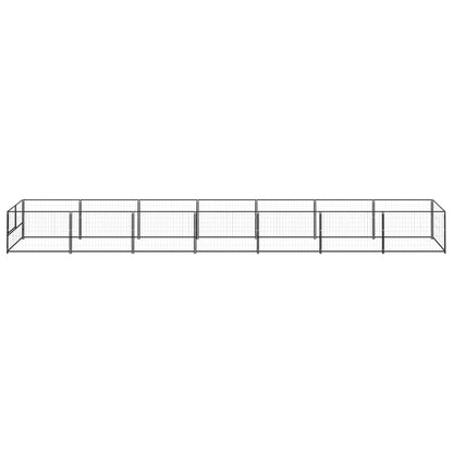 Hondenkennel 7 m² staal zwart