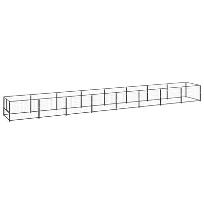Hondenkennel 8 m² staal zwart