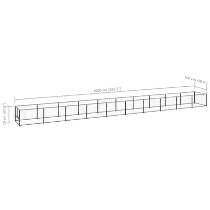 Hondenkennel 10 m² staal zwart