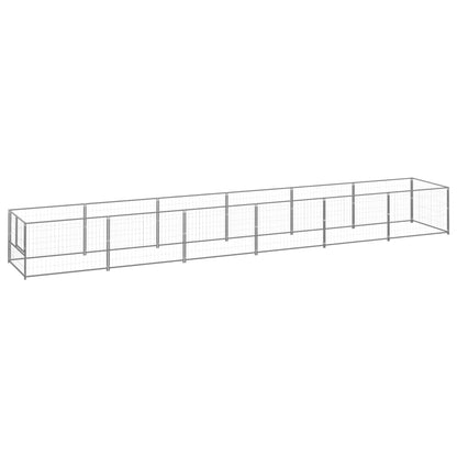 Hondenkennel 6 m² staal zilverkleurig
