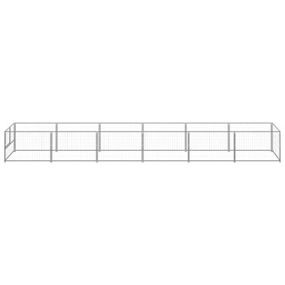 Hondenkennel 6 m² staal zilverkleurig
