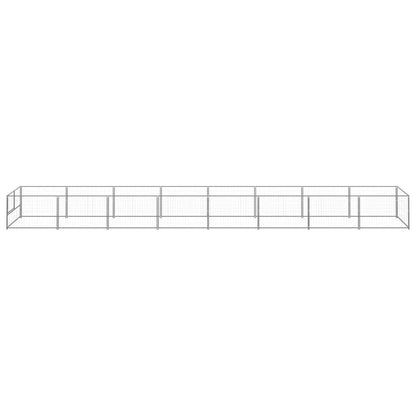 Hondenkennel 8 m² staal zilverkleurig