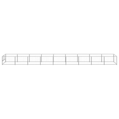 Hondenkennel 9 m² staal zilverkleurig