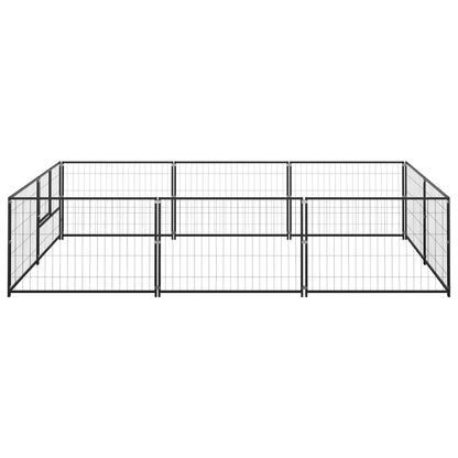 Hondenkennel 6 m² staal zwart