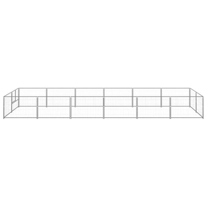 Hondenkennel 12 m² staal zilverkleurig