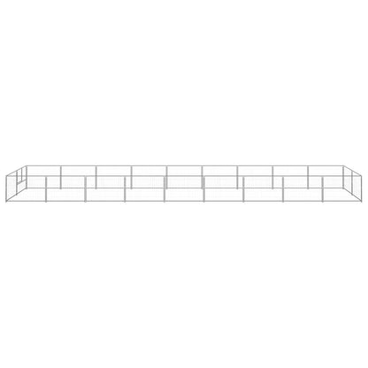 Hondenkennel 18 m² staal zilverkleurig