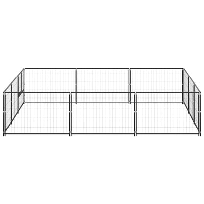 Hondenkennel 9 m² staal zwart